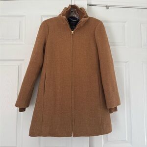 J. Crew Camel Acorn Brown Wool Blend Trench Coat